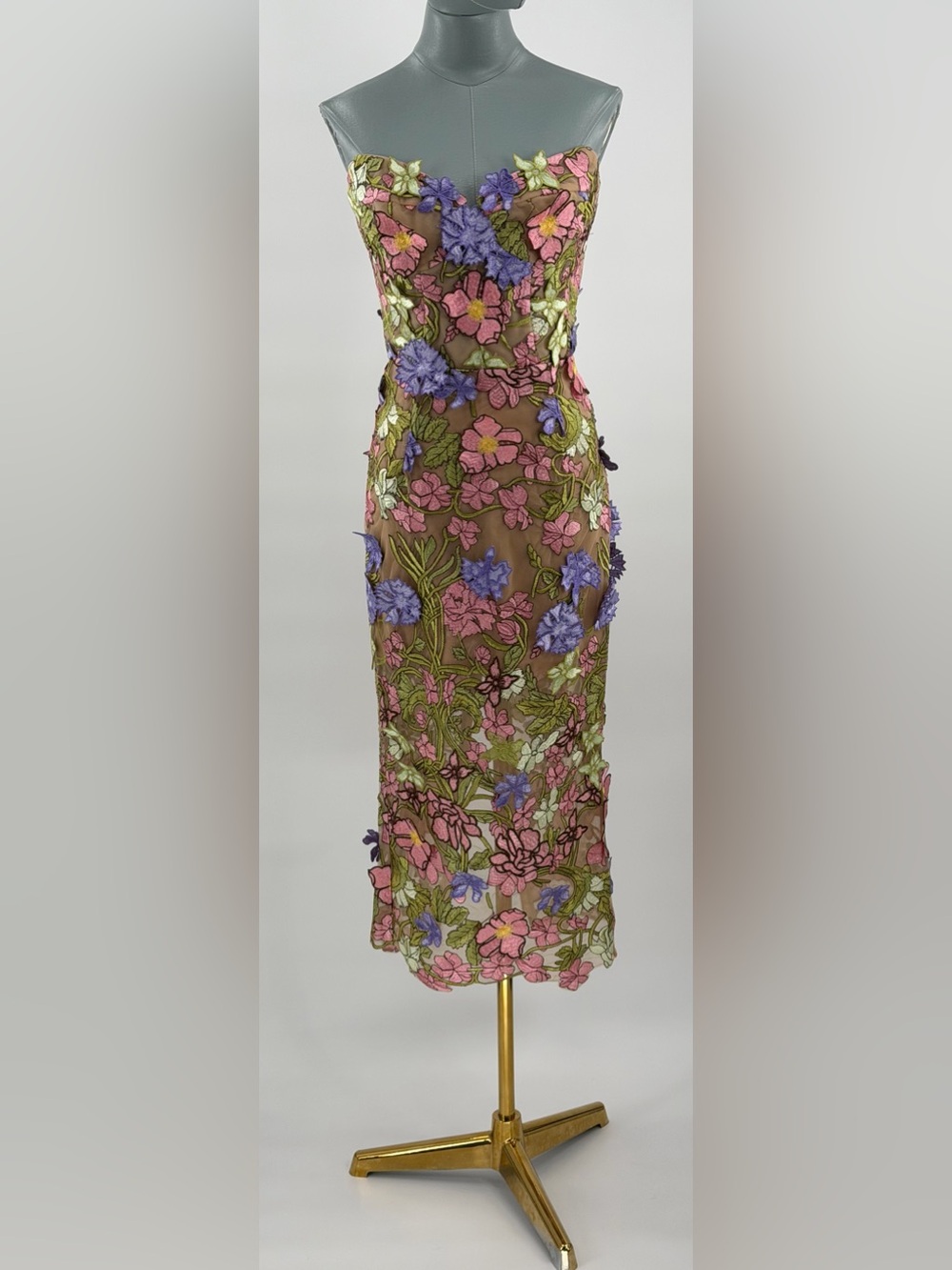 🆕 BRONX & BANCO 🧿 NWOT Iris Floral Maraya Midi Dress, Pink Multi - Sz XS US 2 - Picture 2 of 16